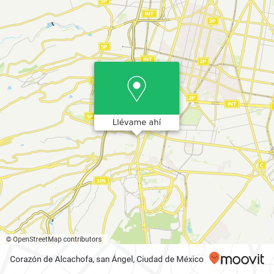 Mapa de Corazón de Alcachofa, san Ángel, Avenida Altavista 15 San Ángel 01000 Álvaro Obregón, Ciudad de México