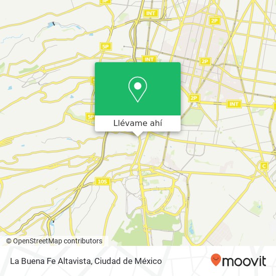 Mapa de La Buena Fe Altavista, Avenida Altavista 43 San Ángel 01000 Álvaro Obregón, Ciudad de México