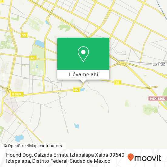 Mapa de Hound Dog, Calzada Ermita Iztapalapa Xalpa 09640 Iztapalapa, Distrito Federal