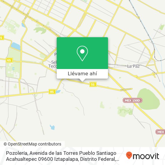 Mapa de Pozolería, Avenida de las Torres Pueblo Santiago Acahualtepec 09600 Iztapalapa, Distrito Federal