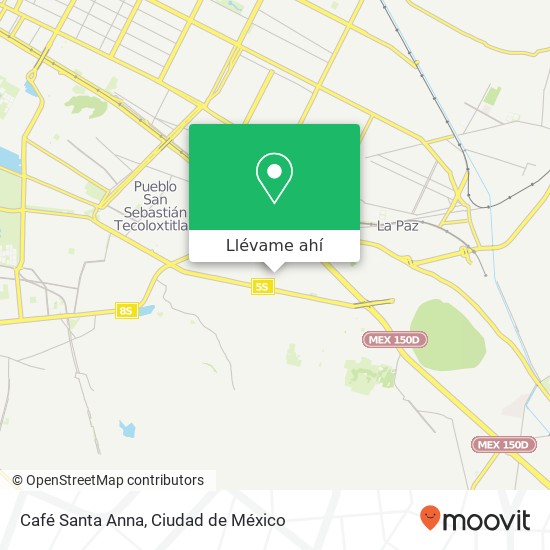 Mapa de Café Santa Anna, Calle Simón Bolívar Lomas de Zaragoza 09620 Iztapalapa, Distrito Federal