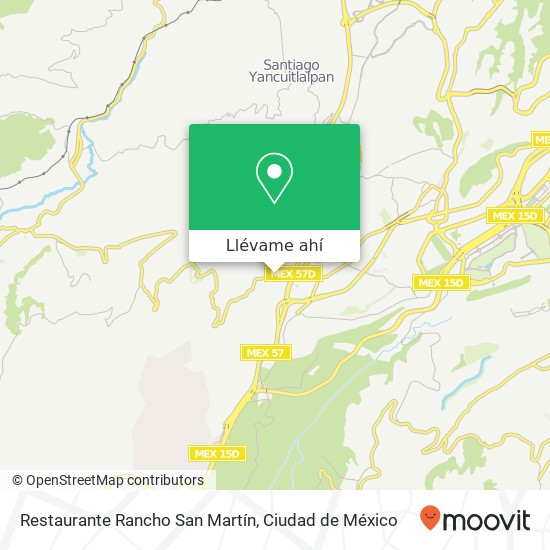 Mapa de Restaurante Rancho San Martín, Avenida Puerto México Lomas del Padre 05020 Cuajimalpa de Morelos, Distrito Federal