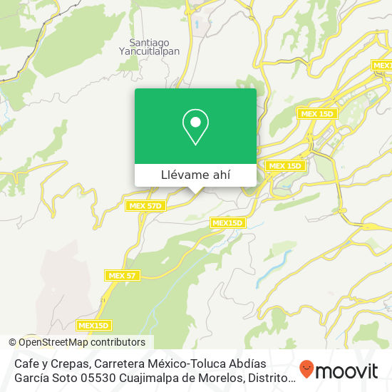 Mapa de Cafe y Crepas, Carretera México-Toluca Abdías García Soto 05530 Cuajimalpa de Morelos, Distrito Federal