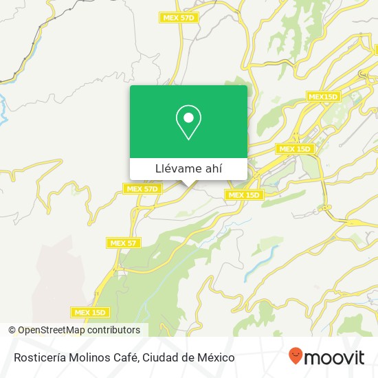 Mapa de Rosticería Molinos Café, Carretera México-Toluca Cuajimalpa 05000 Cuajimalpa de Morelos, Ciudad de México