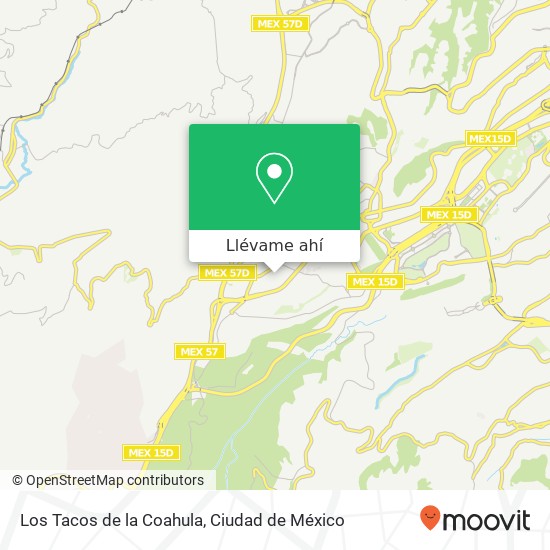 Mapa de Los Tacos de la Coahula, Calle Coahuila Cuajimalpa 05000 Cuajimalpa de Morelos, Distrito Federal