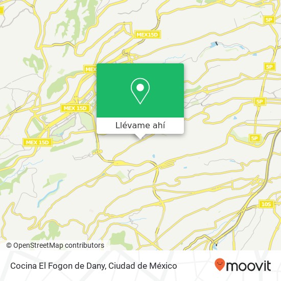 Mapa de Cocina El Fogon de Dany, Cerrada de los Cedros Tlacuitlapa 2do Reacomodo 01650 Álvaro Obregón, Distrito Federal