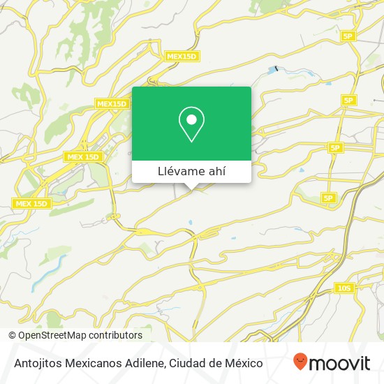 Mapa de Antojitos Mexicanos Adilene, Azteca Tlacuitlapa 01650 Álvaro Obregón, Distrito Federal
