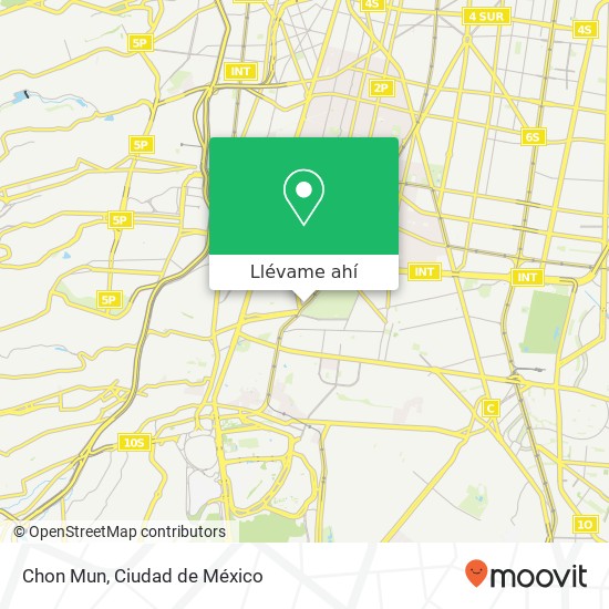 Mapa de Chon Mun, Avenida Universidad Axotla 01030 Álvaro Obregón, Distrito Federal