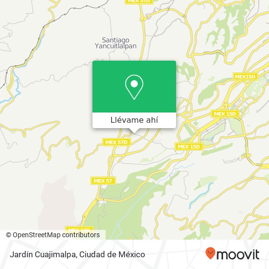 Mapa de Jardín Cuajimalpa, Avenida Juárez Cuajimalpa 05000 Cuajimalpa de Morelos, Ciudad de México