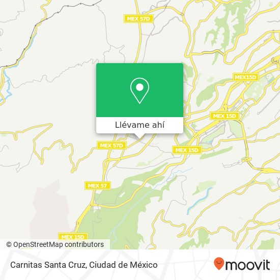 Mapa de Carnitas Santa Cruz, Calle José María Castorena Cuajimalpa 05000 Cuajimalpa de Morelos, Distrito Federal