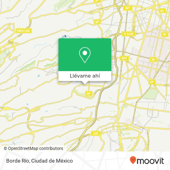 Mapa de Borde Río, Avenida Gutiérrez Zamora Ampl Los Alpes 01710 Álvaro Obregón, Distrito Federal