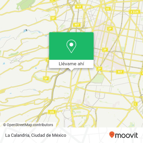Mapa de La Calandria, Avenida Revolución Campestre 01040 Álvaro Obregón, Distrito Federal