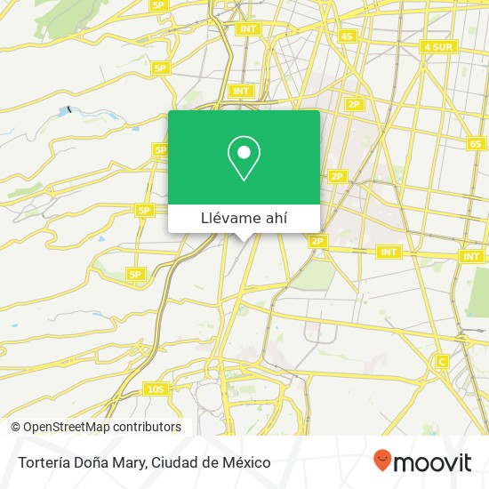 Mapa de Tortería Doña Mary, Calle Felipe Villanueva Guadalupe Inn 01020 Álvaro Obregón, Distrito Federal