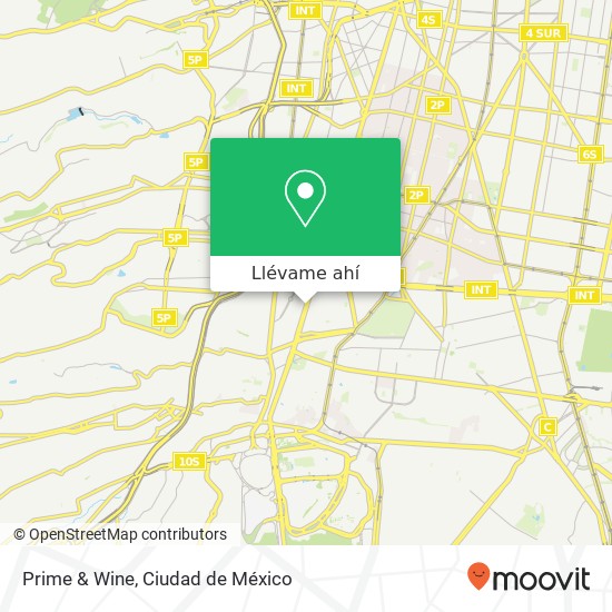 Mapa de Prime & Wine, Avenida Insurgentes Sur Guadalupe Inn 01020 Álvaro Obregón, Ciudad de México