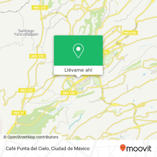 Mapa de Café Punta del Cielo, Centro Comercial Santa Fe 05348 Cuajimalpa de Morelos, Ciudad de México