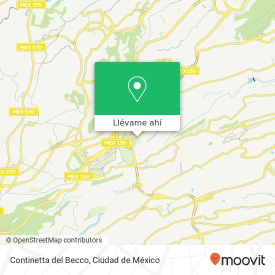 Mapa de Continetta del Becco, Avenida Javier Barros Sierra Centro Comercial Lomas de Santa Fe 01219 Álvaro Obregón, Distrito Fede