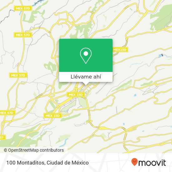 Mapa de 100 Montaditos, Calle Guillermo González Camarena Santa Fe Centro 01376 Álvaro Obregón, Ciudad de México