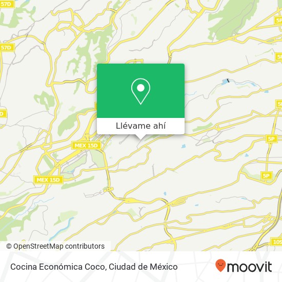 Mapa de Cocina Económica Coco, Avenida Jalalpa Sur Corpus Christi 2do Reacomodo 01539 Álvaro Obregón, Distrito Federal