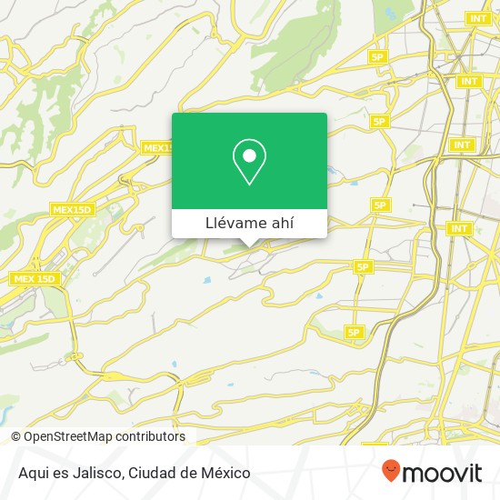 Mapa de Aqui es Jalisco, Avenida Santa Lucía Colinas del Sur 01430 Álvaro Obregón, Distrito Federal