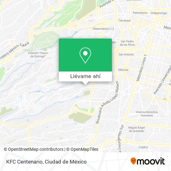 Mapa de KFC Centenario