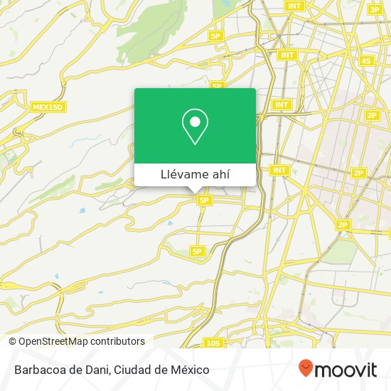 Mapa de Barbacoa de Dani, Avenida Centenario Lomas de Plateros 01480 Álvaro Obregón, Ciudad de México
