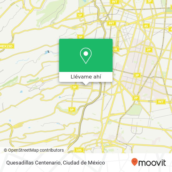 Mapa de Quesadillas Centenario, Avenida Centenario 129 Lomas de Plateros 01480 Álvaro Obregón, Distrito Federal
