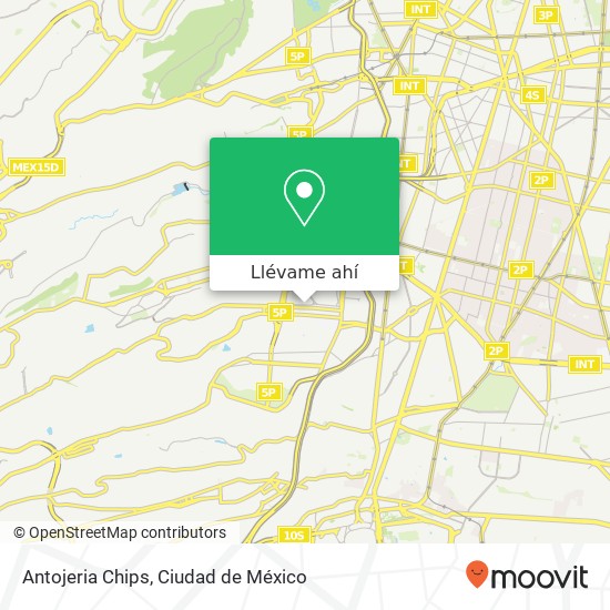 Mapa de Antojeria Chips, Calle Dr Francisco de P Miranda Lomas de Plateros 01480 Álvaro Obregón, Distrito Federal