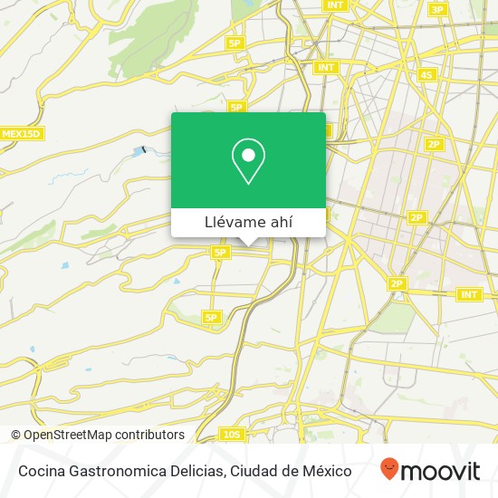 Mapa de Cocina Gastronomica Delicias, Avenida Centenario Fracc Merced Gómez 01600 Álvaro Obregón, Distrito Federal