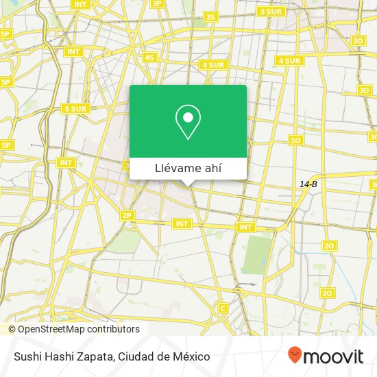 Mapa de Sushi Hashi Zapata, Avenida General Emiliano Zapata 252 Santa Cruz Atoyac 03310 Benito Juárez, Distrito Federal