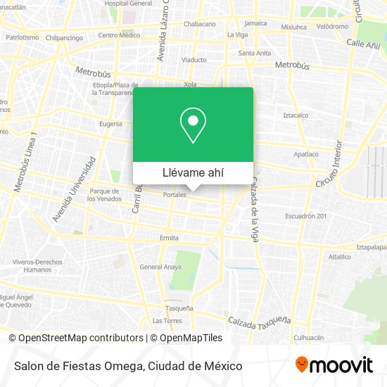 Mapa de Salon de Fiestas Omega