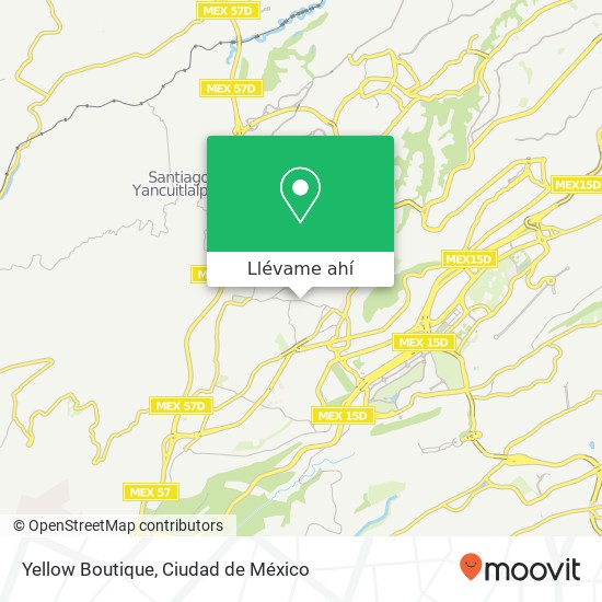 Mapa de Yellow Boutique, Piñón San José de los Cedros 2da Secc 05200 Cuajimalpa de Morelos, Distrito Federal