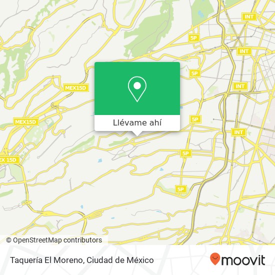 Mapa de Taquería El Moreno, Avenida Miguel Hidalgo Olivar del Conde 3ra Secc 01408 Álvaro Obregón, Distrito Federal