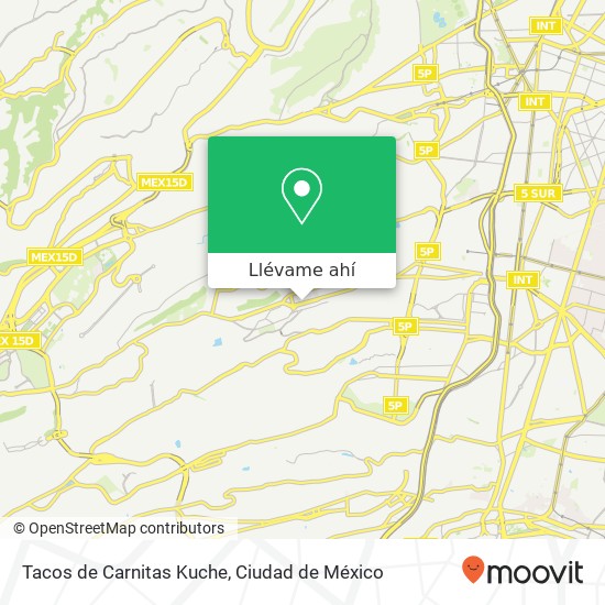 Mapa de Tacos de Carnitas Kuche, Avenida Santa Lucía Olivar del Conde 3ra Secc 01408 Álvaro Obregón, Distrito Federal
