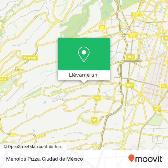 Mapa de Manolos Pizza, Avenida Miguel Hidalgo Olivar del Conde 2da Secc 01408 Álvaro Obregón, Distrito Federal