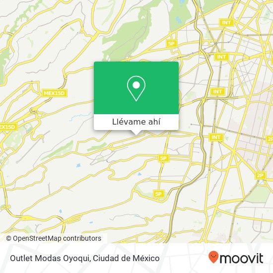 Mapa de Outlet Modas Oyoqui, Avenida Miguel Hidalgo Olivar del Conde 2da Secc 01408 Álvaro Obregón, Distrito Federal