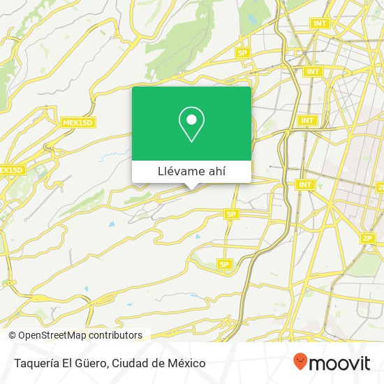 Mapa de Taquería El Güero, Avenida Santa Lucía Unidad Hab Hogar y Redención 01450 Álvaro Obregón, Distrito Federal