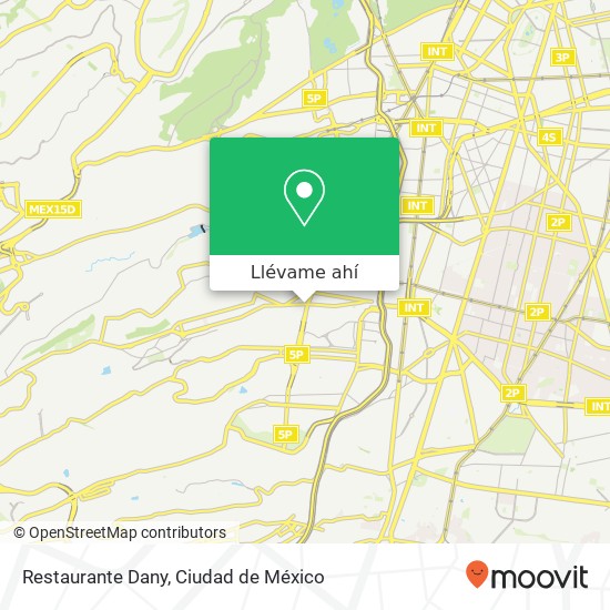 Mapa de Restaurante Dany, Avenida del Rosal Unidad Hab Ampl Hogar y Redención 01450 Álvaro Obregón, Distrito Federal