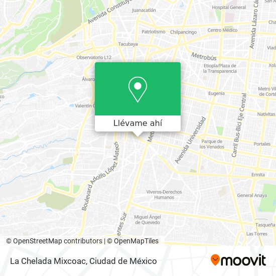 Mapa de La Chelada Mixcoac