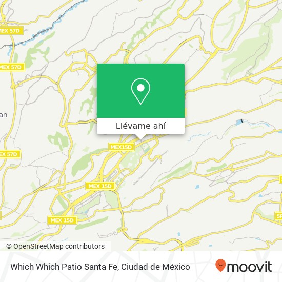 Mapa de Which Which Patio Santa Fe, Isaac Costero Tudanca Santa Fe Peña Blanca 01376 Álvaro Obregón, Ciudad de México