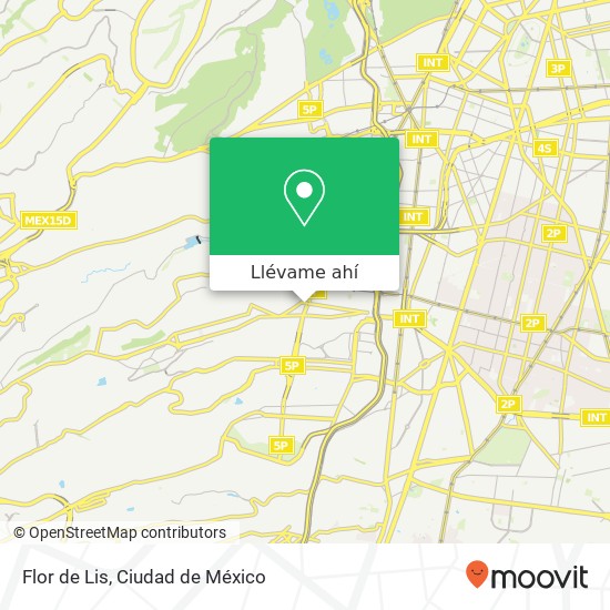 Mapa de Flor de Lis, Avenida Central Olivar del Conde 1ra Secc 01400 Álvaro Obregón, Ciudad de México