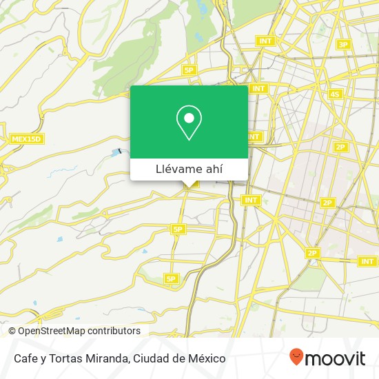 Mapa de Cafe y Tortas Miranda, Avenida Central Alfalfar 01470 Álvaro Obregón, Distrito Federal