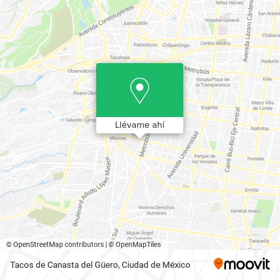 Mapa de Tacos de Canasta del Güero