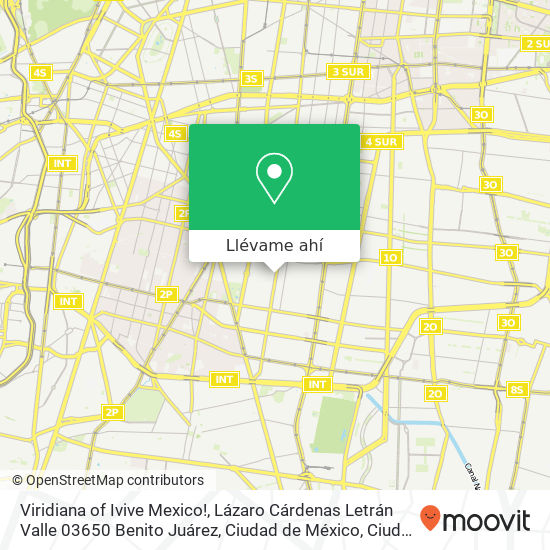 Mapa de Viridiana of Ivive Mexico!, Lázaro Cárdenas Letrán Valle 03650 Benito Juárez, Ciudad de México