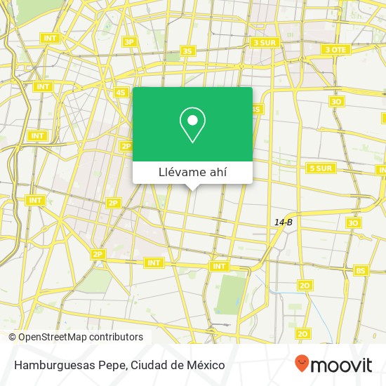 Mapa de Hamburguesas Pepe, Eleuterio Méndez San Simón Ticumac 03660 Benito Juárez, Distrito Federal