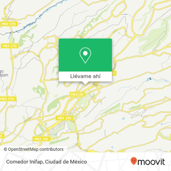 Mapa de Comedor Inifap, Carretera México-Toluca Zedec Santa Fe 01219 Álvaro Obregón, Distrito Federal