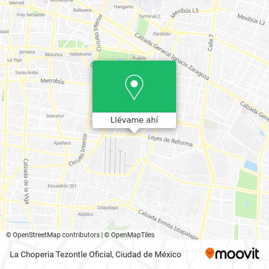 Mapa de La Choperia Tezontle Oficial