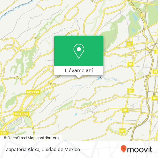 Mapa de Zapatería Alexa, Paso de Chacabuco La Mexicana 01260 Álvaro Obregón, Ciudad de México