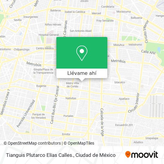 Mapa de Tianguis Plutarco Elías Calles.