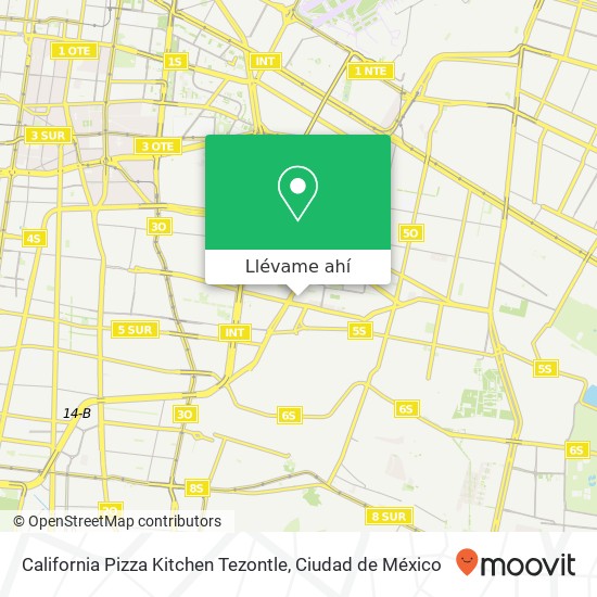 Mapa de California Pizza Kitchen Tezontle, Avenida Río Cazones 23 Los Paseos de Churubusco 09030 Iztapalapa, Ciudad de México