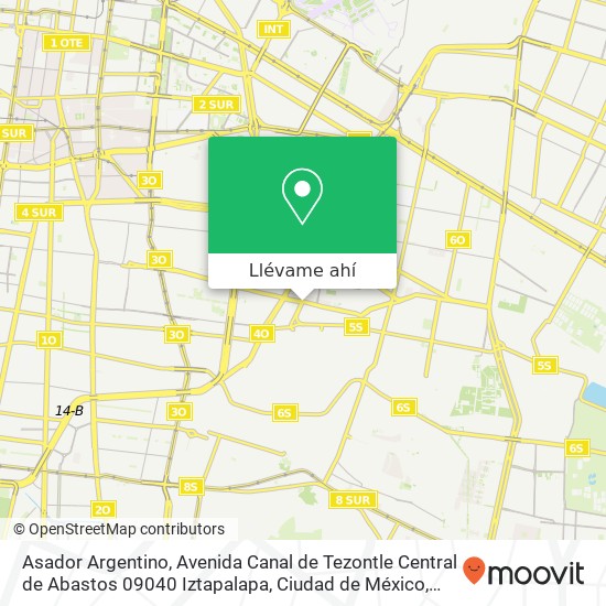 Mapa de Asador Argentino, Avenida Canal de Tezontle Central de Abastos 09040 Iztapalapa, Ciudad de México